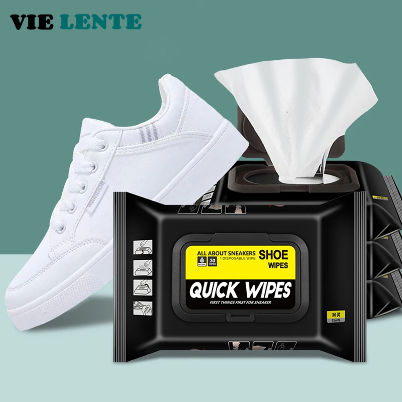 Sneaker Care White - 12Pcs/30Pcs Disposable Shoes Clean Wipes Portable