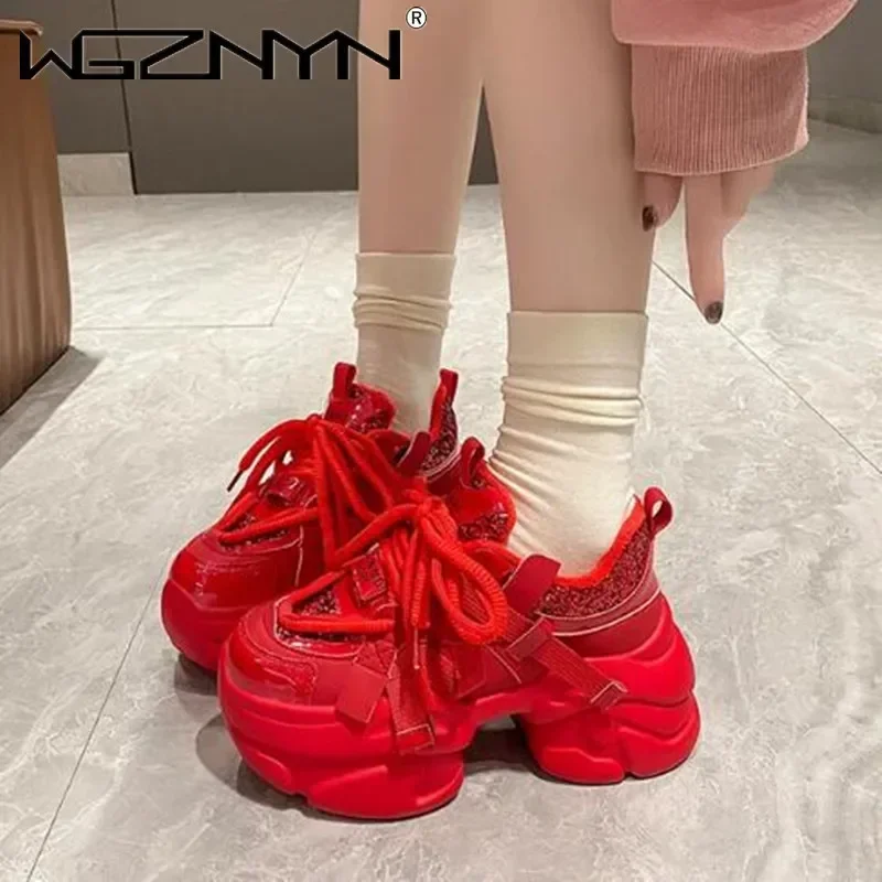 8CM Women Bling Red Chunky Sne - огляд і ціна Leather Sneaker Care Kit